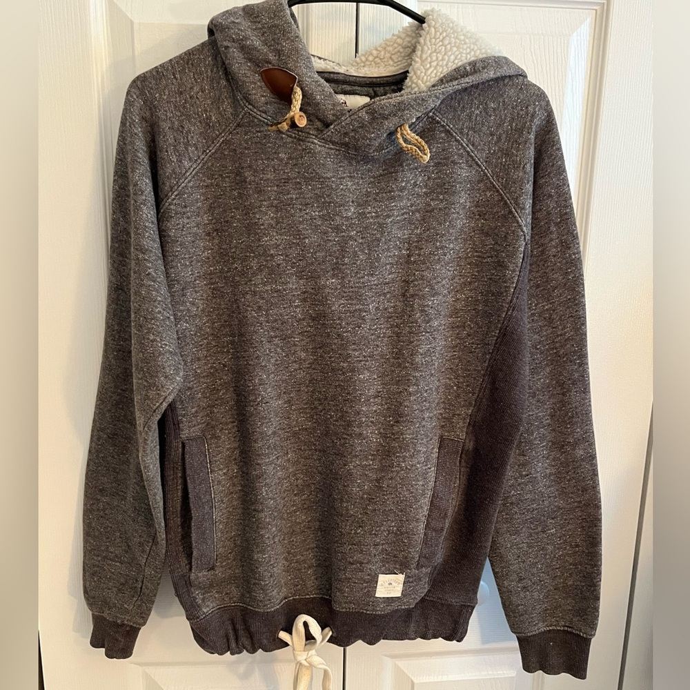 1986 Bellfield Women’s Men's Size Small Fleece Hoodie Pullover Pockets Brown VTG
